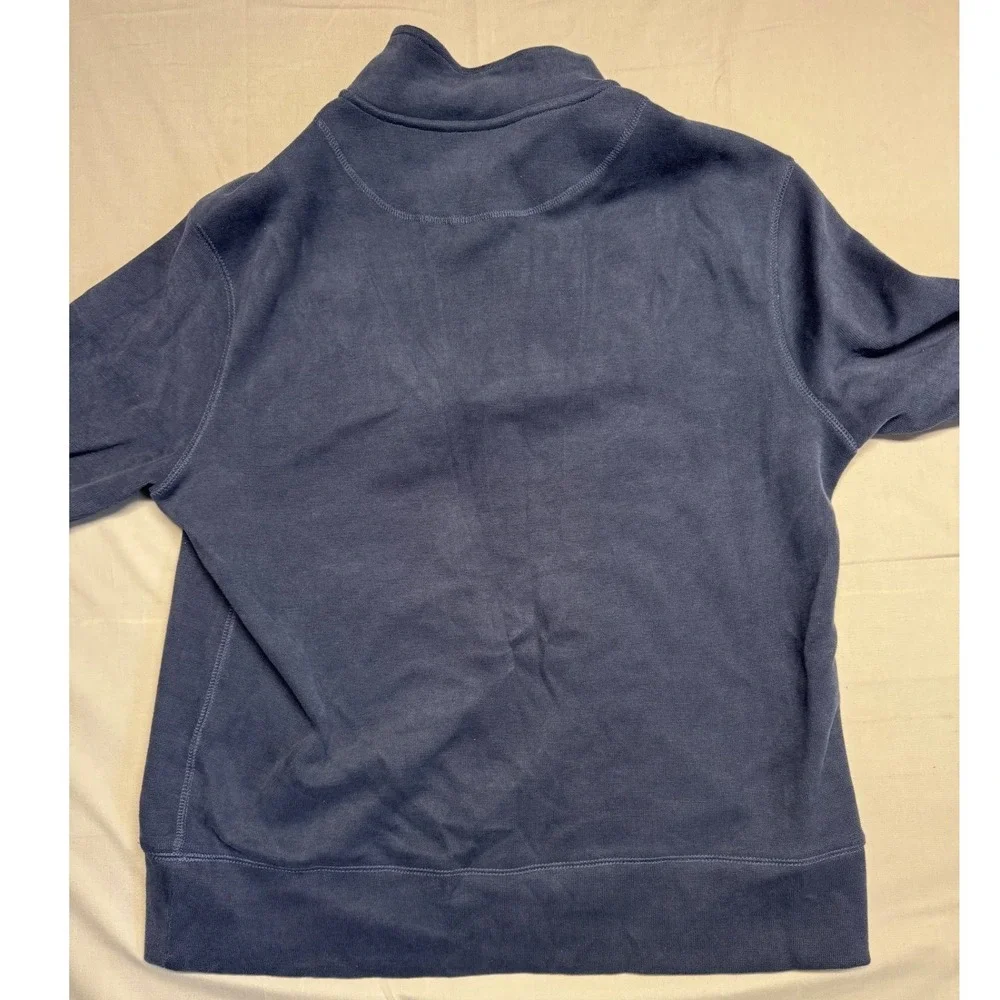 Banana Republic Mens Quarter Zip Pullover Sweatshirt Blue Large 1906777 NEW